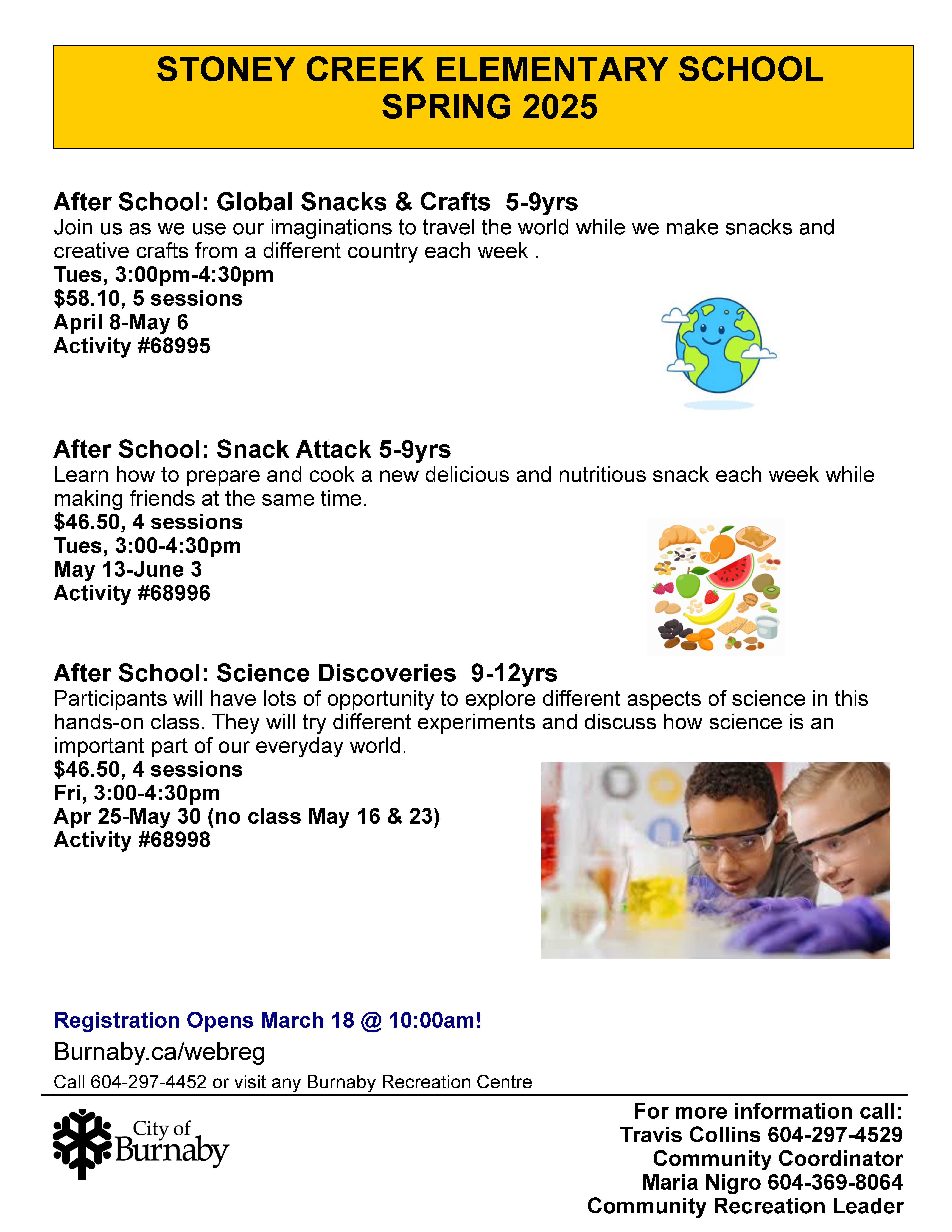 Spring Afterschool Programs @ Stoney Creek | Stoney Creek Community School